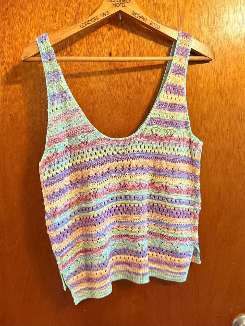 Hem & Thread Pastel Multicolor Striped Knit Tank Top - Picture 2 of 6